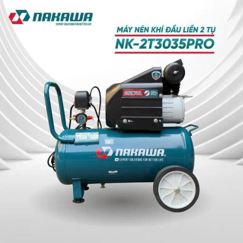 Máy Nén Khí đầu liền 2 tụ 2250W 35L NAKAWA NK-2T3035PRO