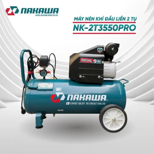 Máy Nén Khí đầu liền 2 tụ 2625W 50L NAKAWA NK-2T3550PRO