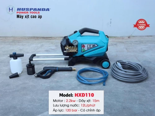 Máy Rửa Xe Huspanda HXD110 (2.2Kw - 220V) Có Bánh Xe Tay