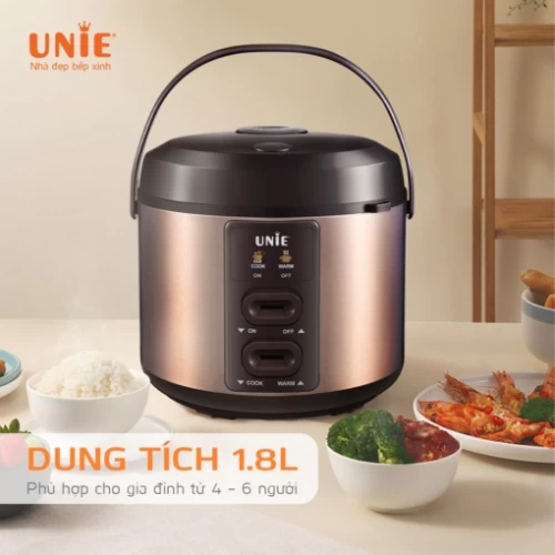 Nồi cơm điện UNIE UE-626 dung tích 1.8L, công suất 700W, lòng nồi chống dính 5 lớp